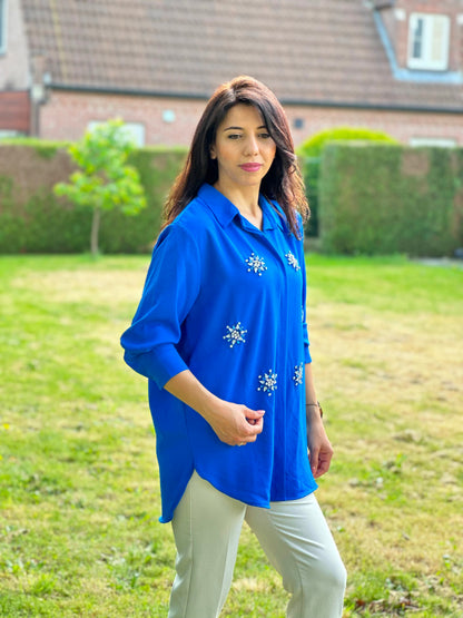 Nevra blouse, Parliament Blue -PLUS MATEN-