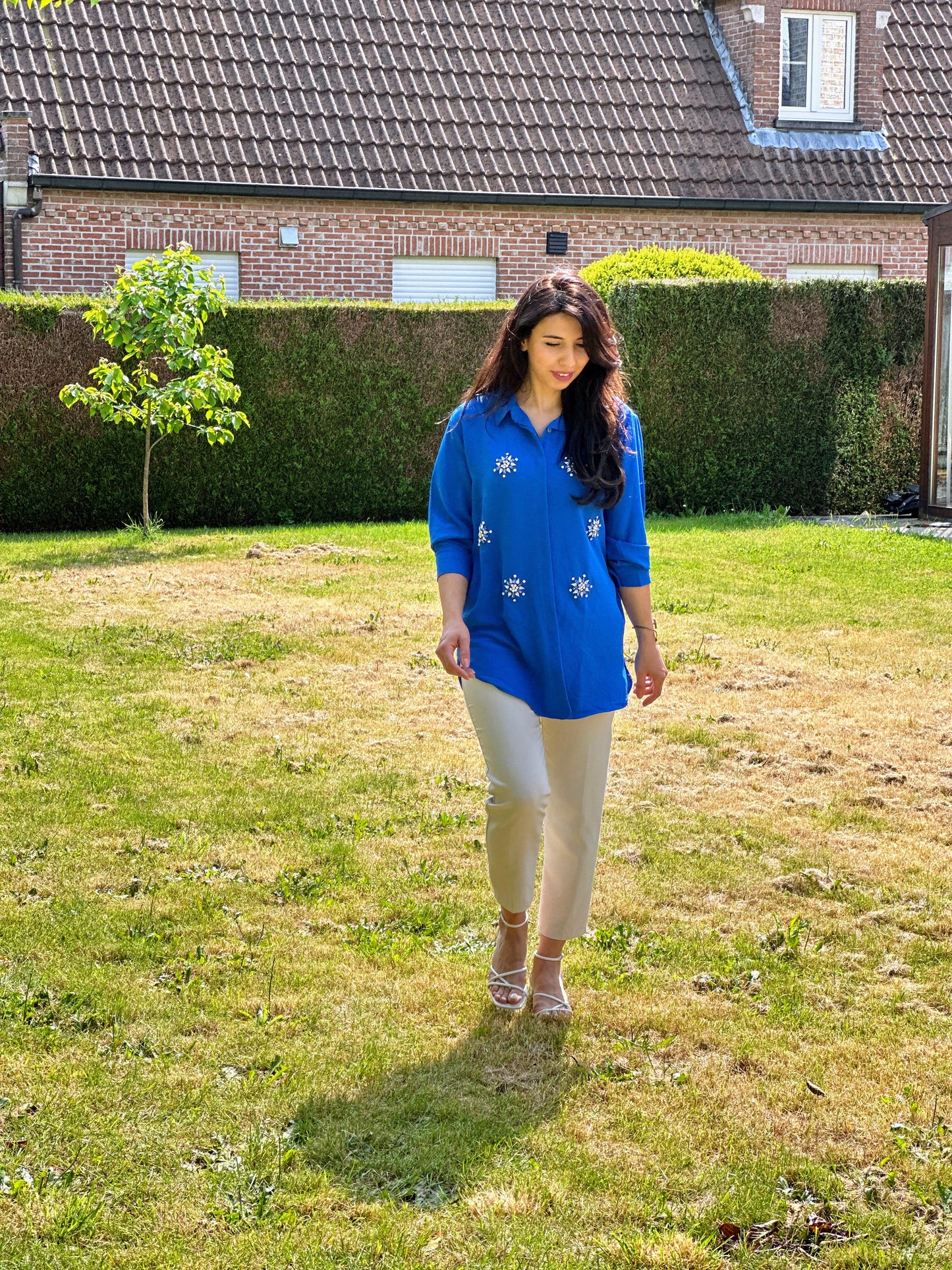 Nevra blouse, Parliament Blue -PLUS MATEN-