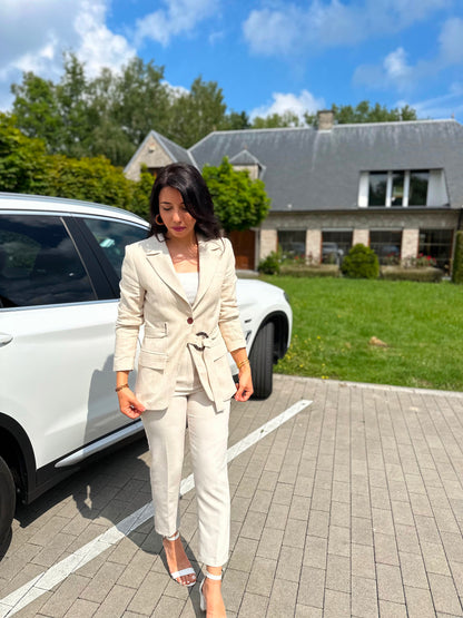 NEW Striped Blazer with Belt