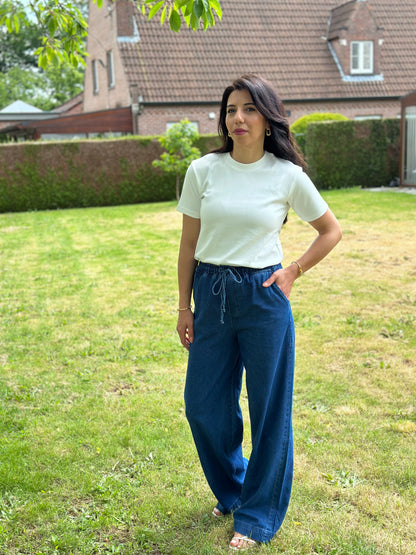 NEW White basic T-shirt, Round neck short sleeve