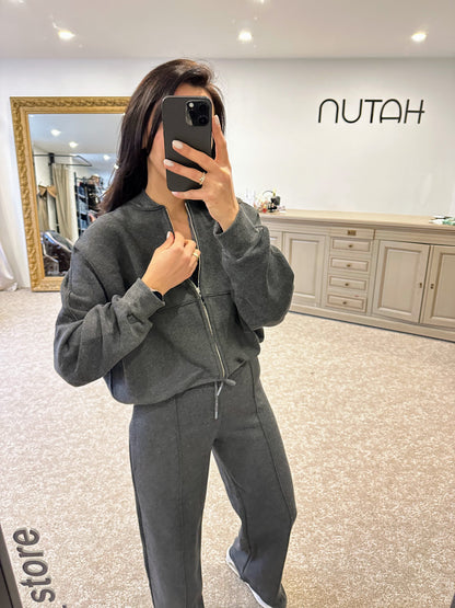 Comfy set - Bomber Jack & Pants - Antrasit grey