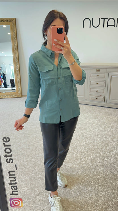 Blouse with Pocket - Mint