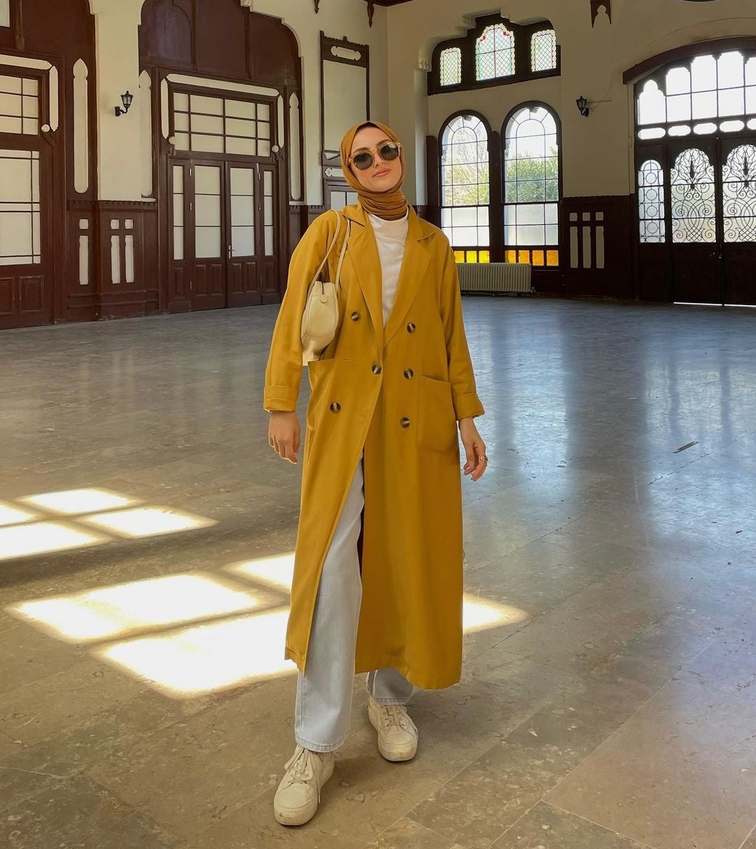 MUSTARD COLOR TRENCCHCOAT