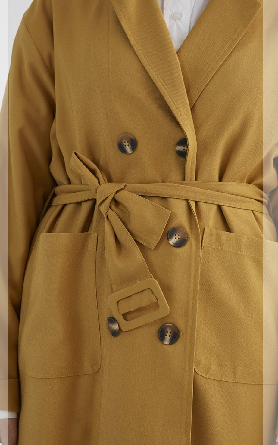 MUSTARD COLOR TRENCCHCOAT