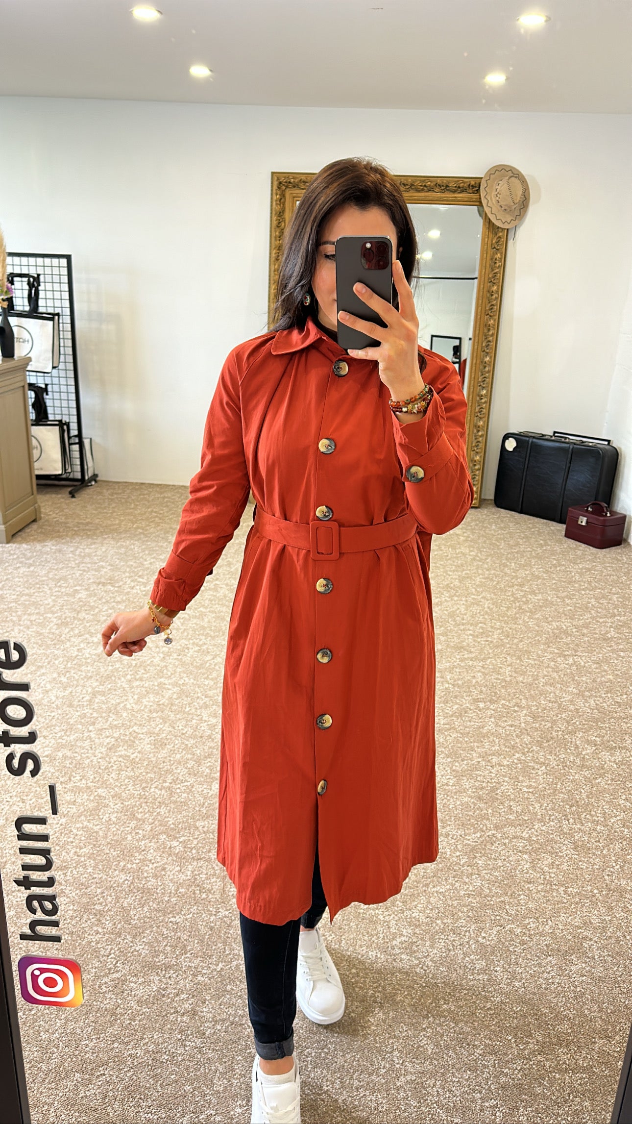 Peach Trenchcoat Long and with belt