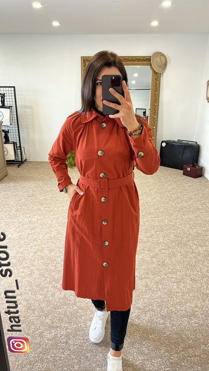 Peach Trenchcoat Long and with belt