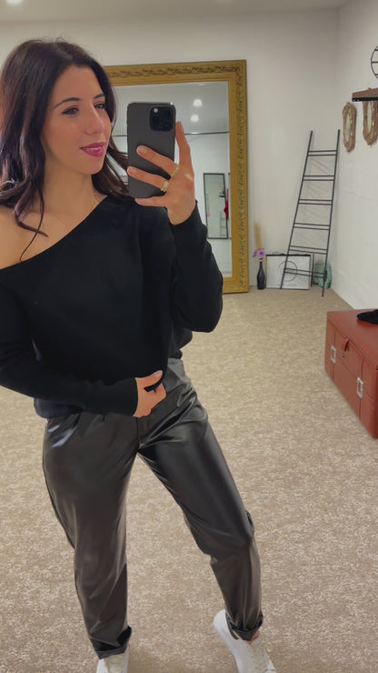 Leather Trousers  - Black