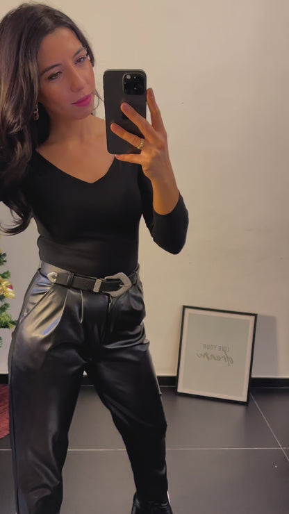 Leather Trousers  - Black