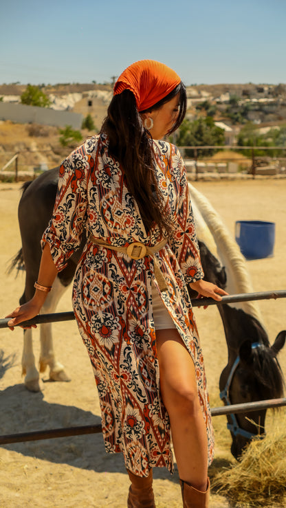 Boho Kimono with Woven Belt