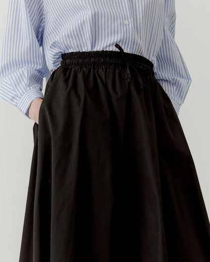 Black Rib Detail Pocket Font Skirt