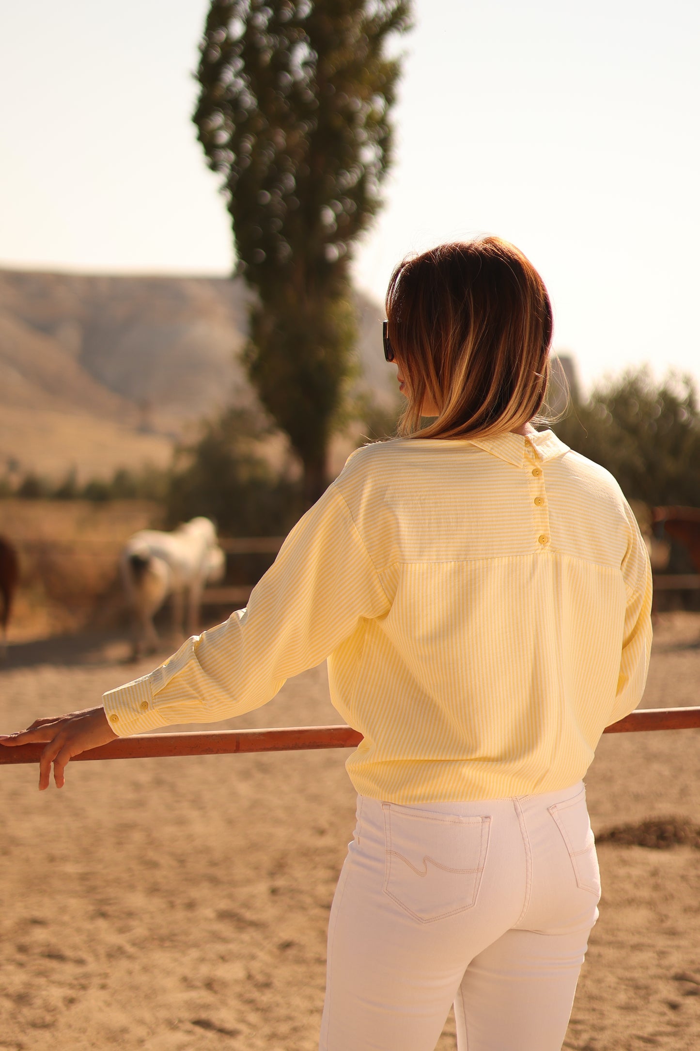 Gestreept Katoenen Blouse