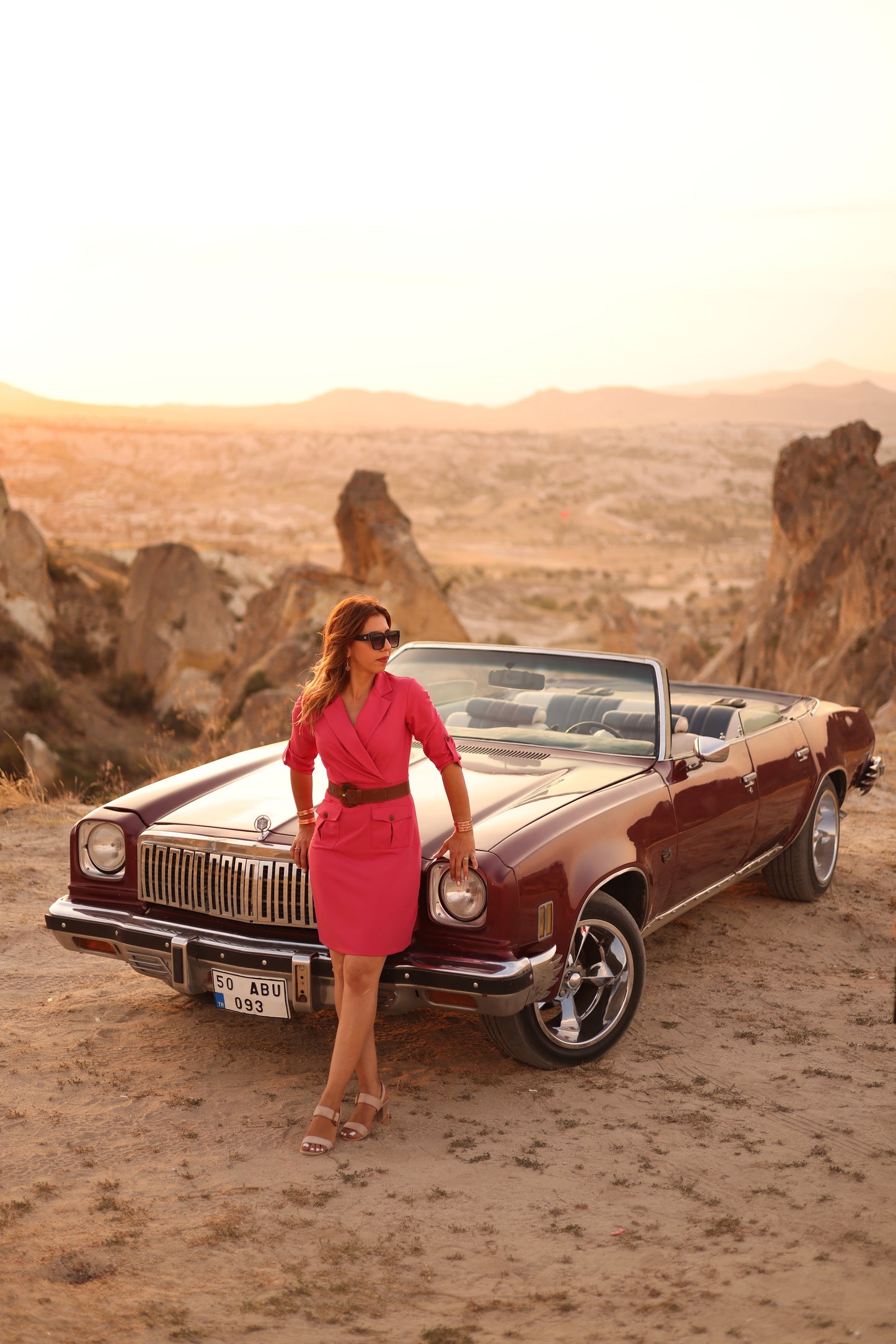 Fushia Dress With Belt