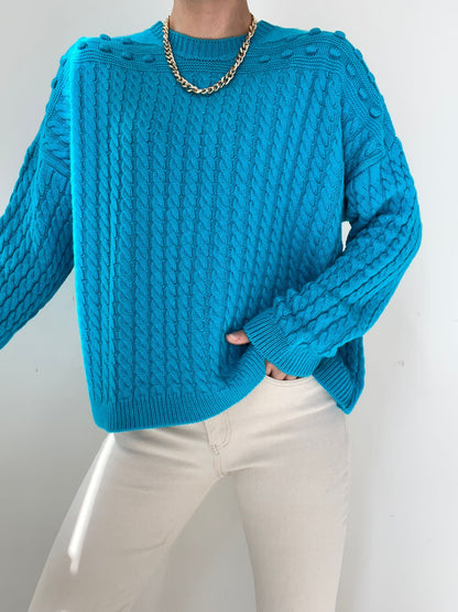 Turkuaz Knitted Sweater - Round Neck