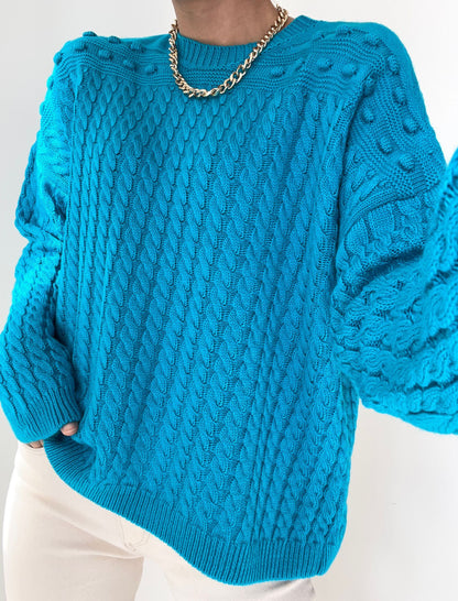 Turkuaz Knitted Sweater - Round Neck